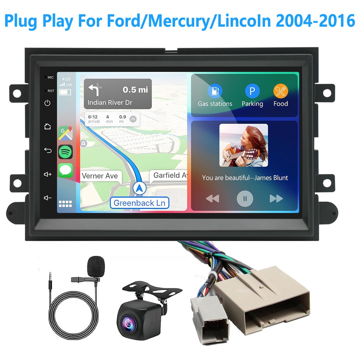 Wireless Carplay Car Radio Stereo Head Unit For Ford Edge Explorer 2007-2010