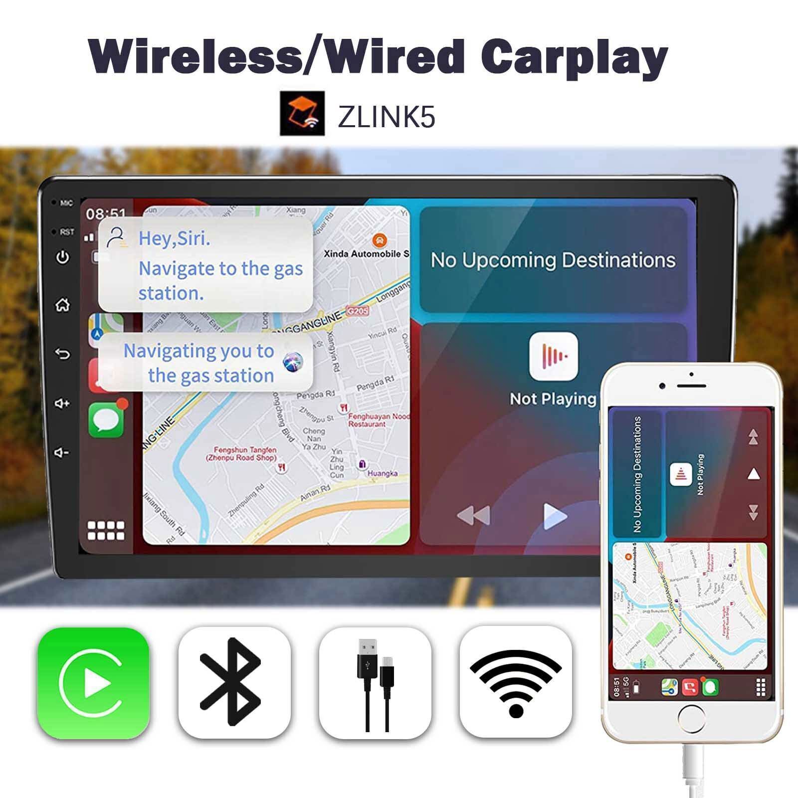 4+64GB 2DIN Rotatable 10.1” Android 13 Touch Car Stereo Radio GPS Wifi Carplay