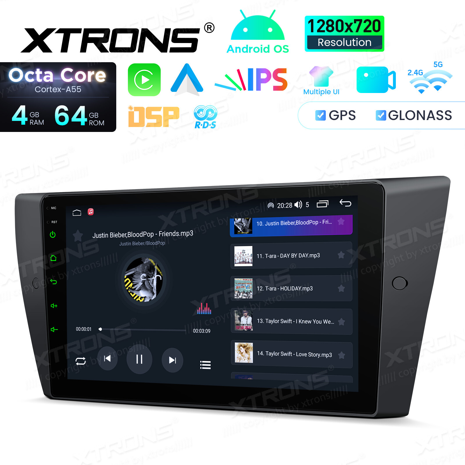 DVR+7″ Android 13 8-Core Car Radio DVD Stereo GPS DSP For BMW E90 E91 E92 E93 M3