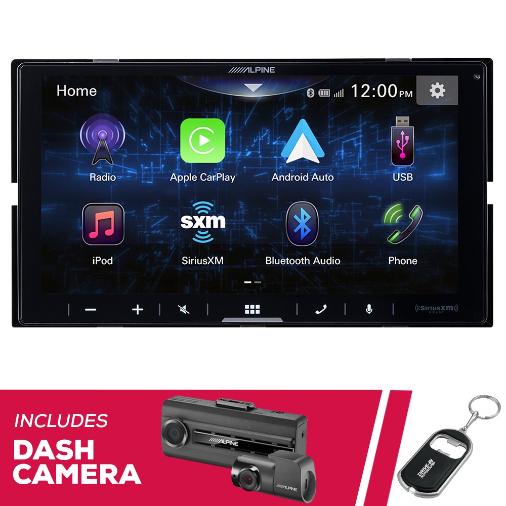 Alpine iLX-W670 7″ Shallow-Chassis Multimedia w/ DVR-C310R Dash Camera