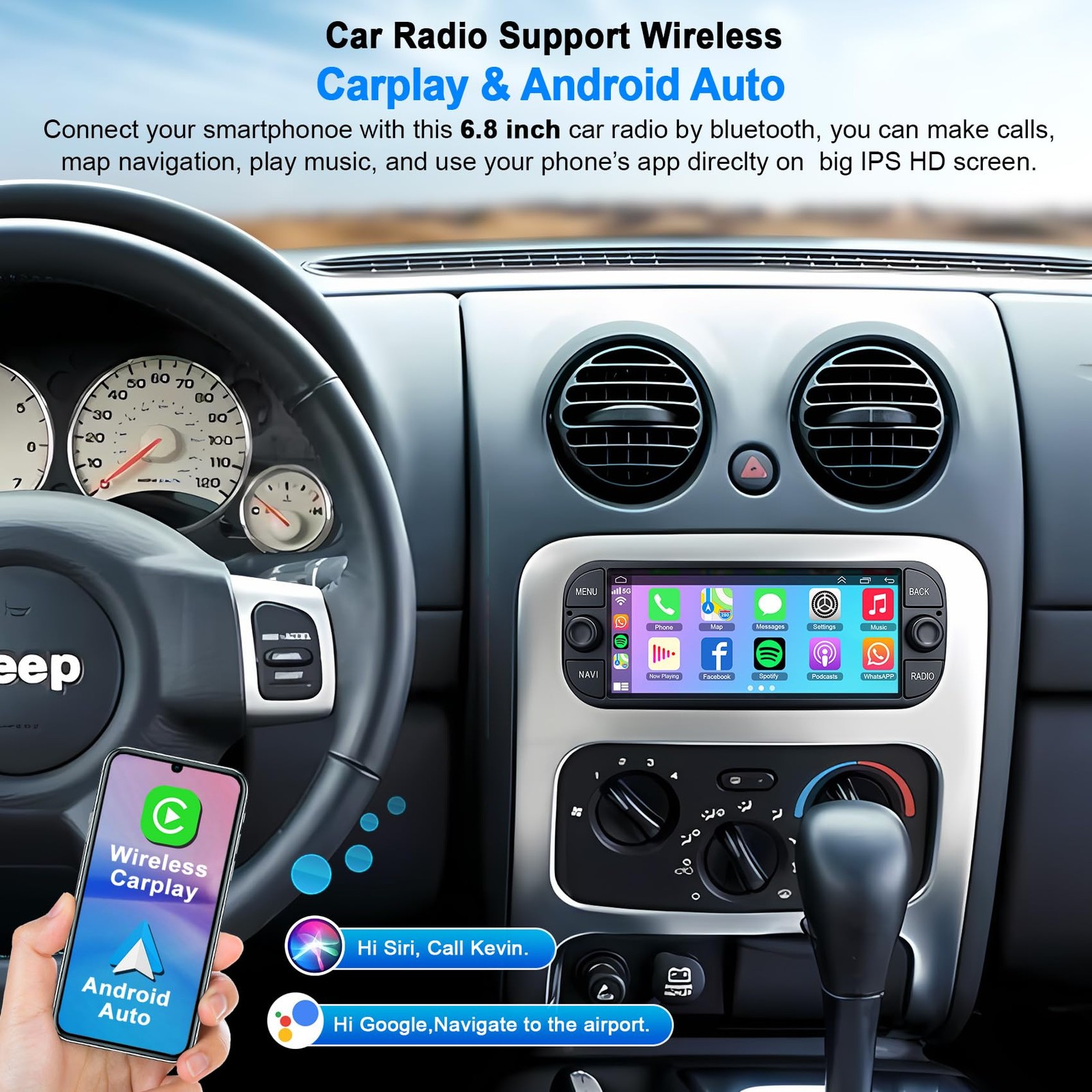 (8 Core+64GB) Car Radio Stereo for Dodge RAM 1500 2002-2006,for Jeep Wrangler…