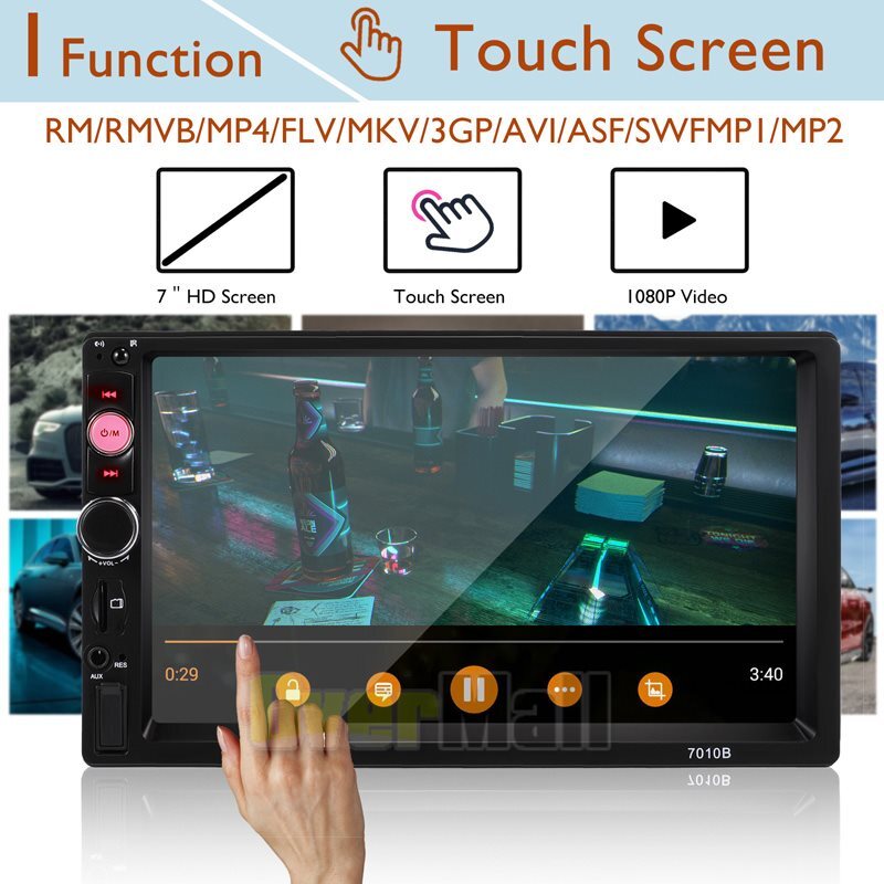 Bluetooth MP5 Estéreo Receptor para Carro Con Cámara trasera y Pantalla Tactil