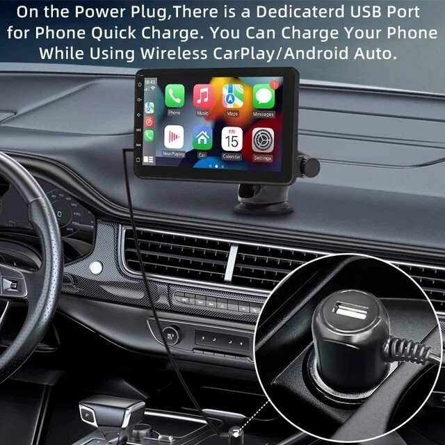 7 inch Car Radio Stereo Player Portable Apple CarPlay Android Auto Play MP5 FM