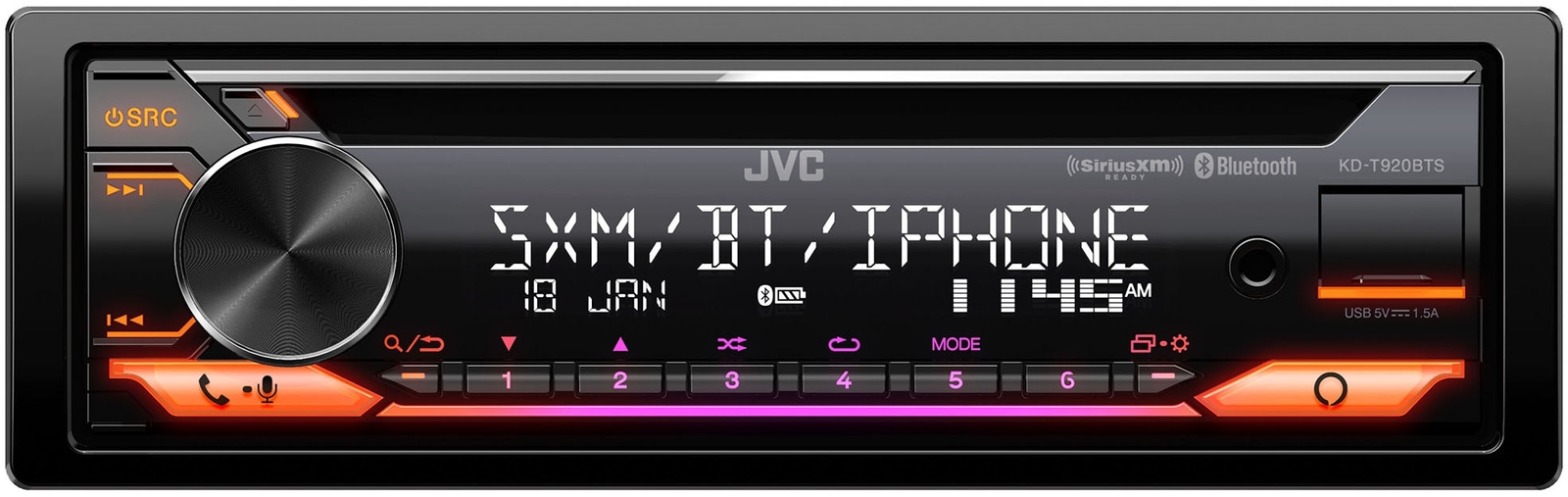 JVC – Bluetooth CD Receiver with Alexa Built-In and USB Rapid Charge, Satelli…