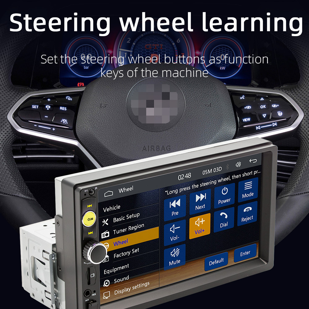 7″ Portable Car Stereo Radio Wireless CarPlay Apple/Android Auto TouchScreen+CAM