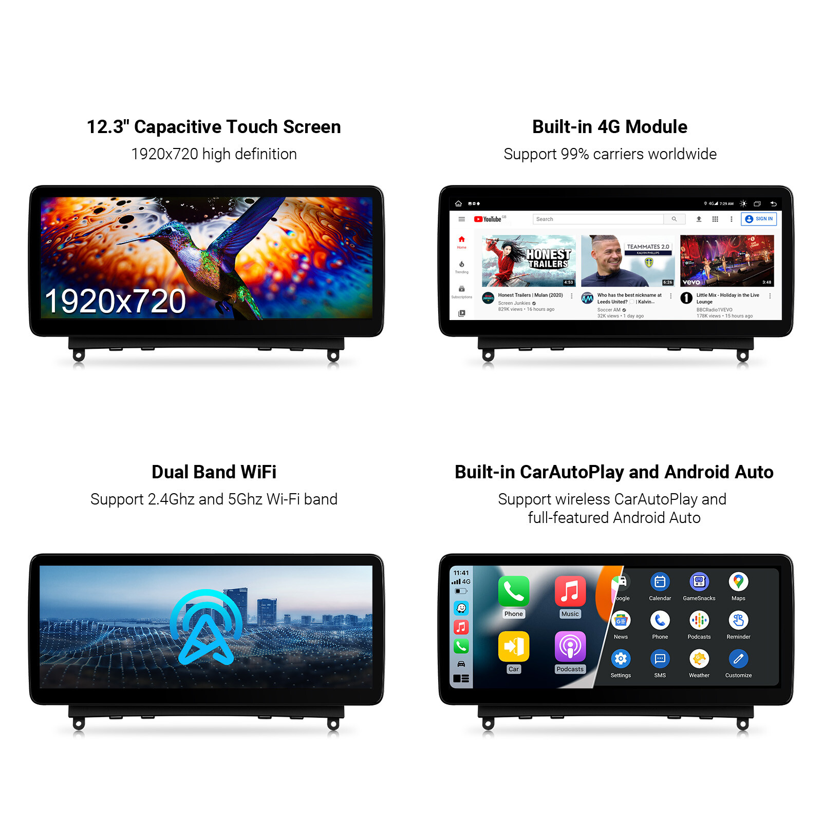 For Benz C-Class W204 07-10 Android 13 8-Core 64GB Car Stereo GPS Navi DSP 12.3″
