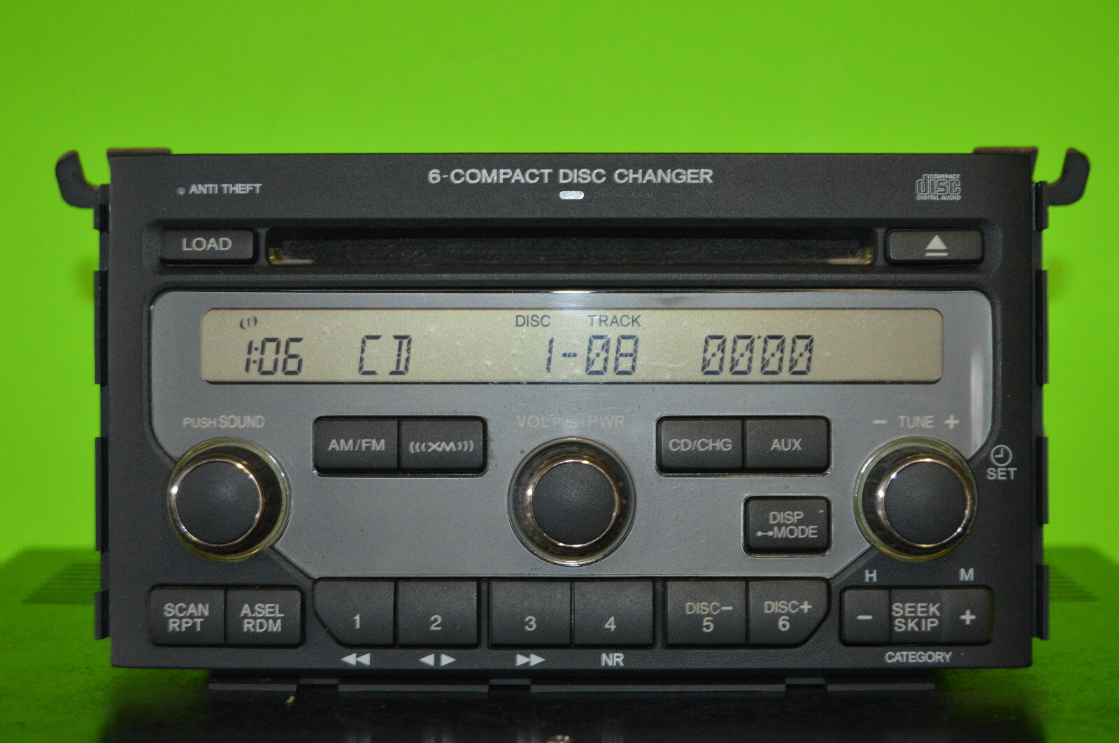 Honda Pilot 6 disc CD factory player 1BV4 radio XM 06 07 08 39100-S9V-A610 CODE