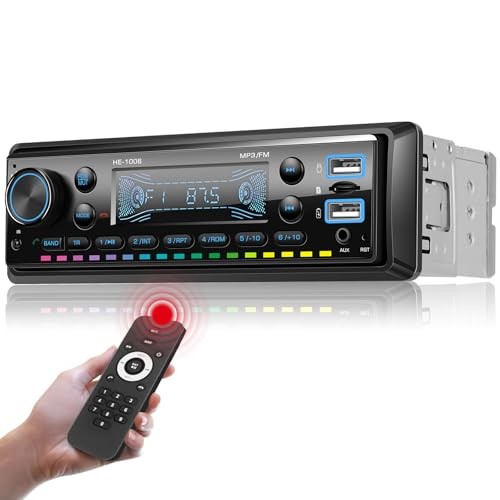Single Din Car Stereo Radio Hands-Free Bluetooth,Car Audio Receivers with