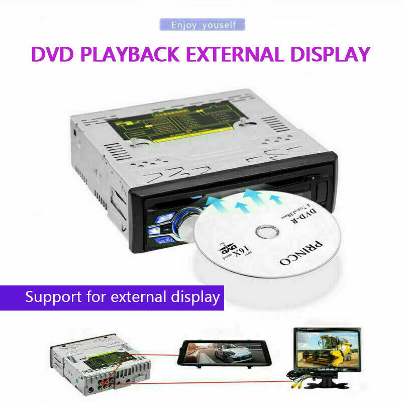 1DIN Car Radio Stereo DVD CD Player Display AUX-IN MP3 USB SD FM In-Dash LCD US