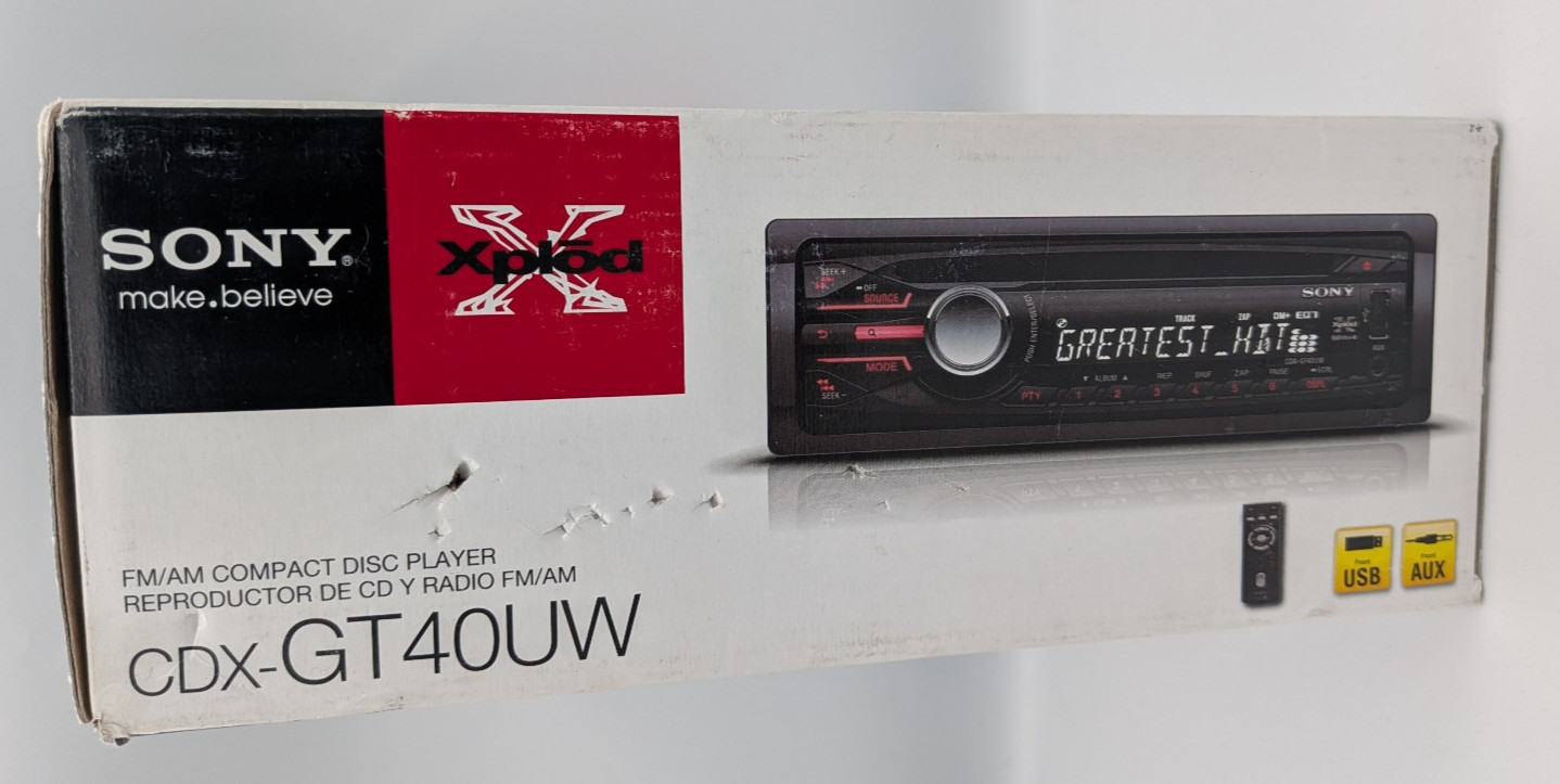 SONY Xplod Car Audio CDX-GT40UW FM/AM Compact Disc Player With Remote