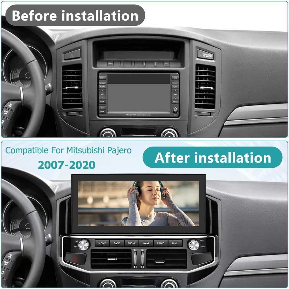 12.3″ HD Car Radio GPS Navi Android 4+32GB For 07-20 Mitsubishi Pajero V93 V97