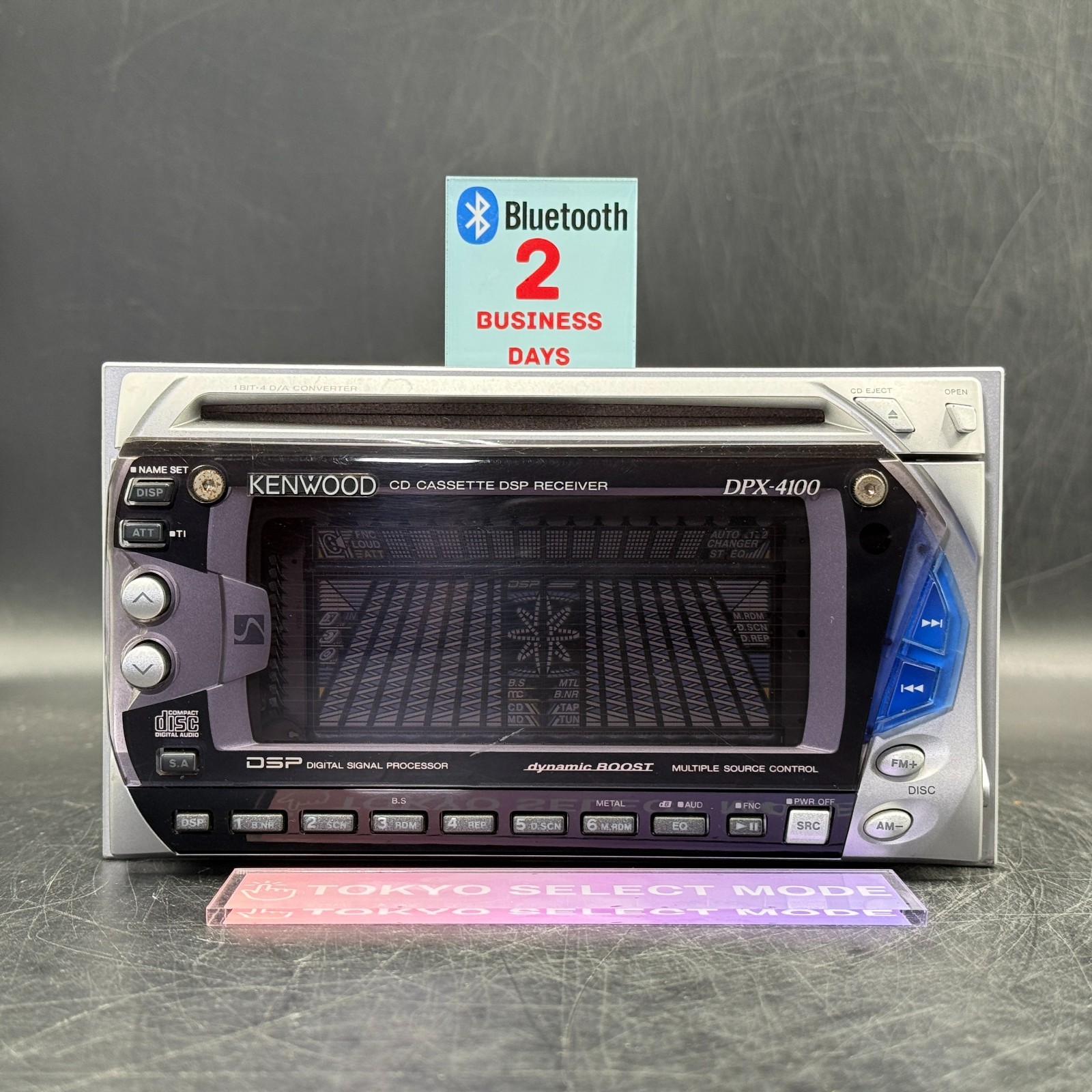 Kenwood DPX-4100 2DIN Car Audio CD Cassette Added Bluetooth Player Tested Stock