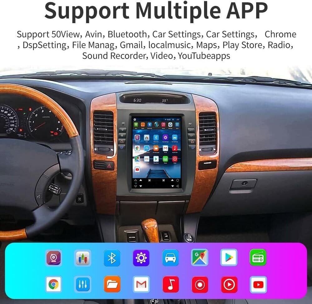 For Toyota Prado 2002-2009 Lexus GX470 Android Car Stereo Radio Carplay GPS Navi