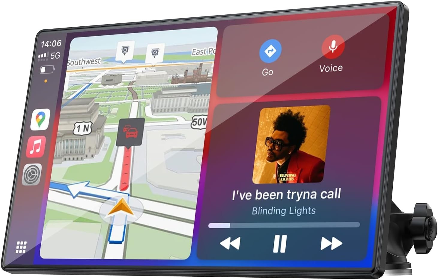 Portable 9-Inch Touchscreen CarPlay & Android Auto with Real-Time GPS Navigation