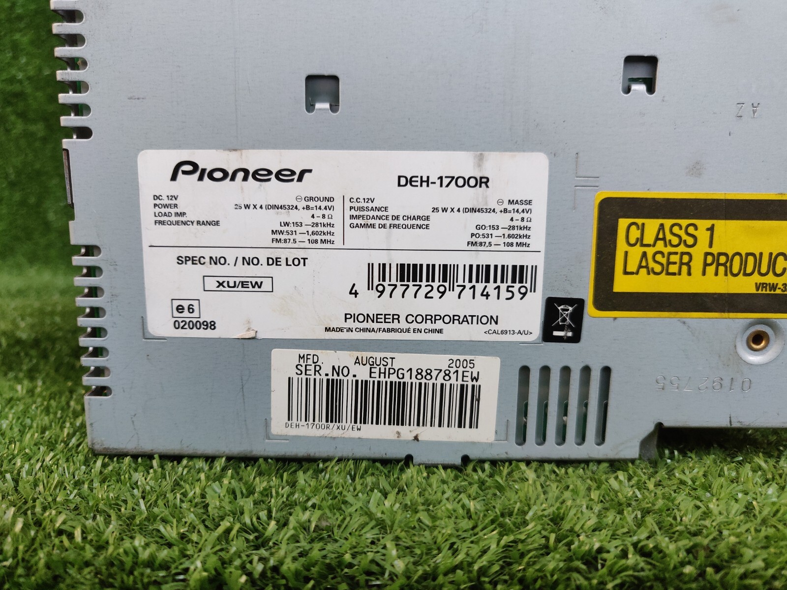 Pioneer Deh-1700r Deh1700r Original Car Radio