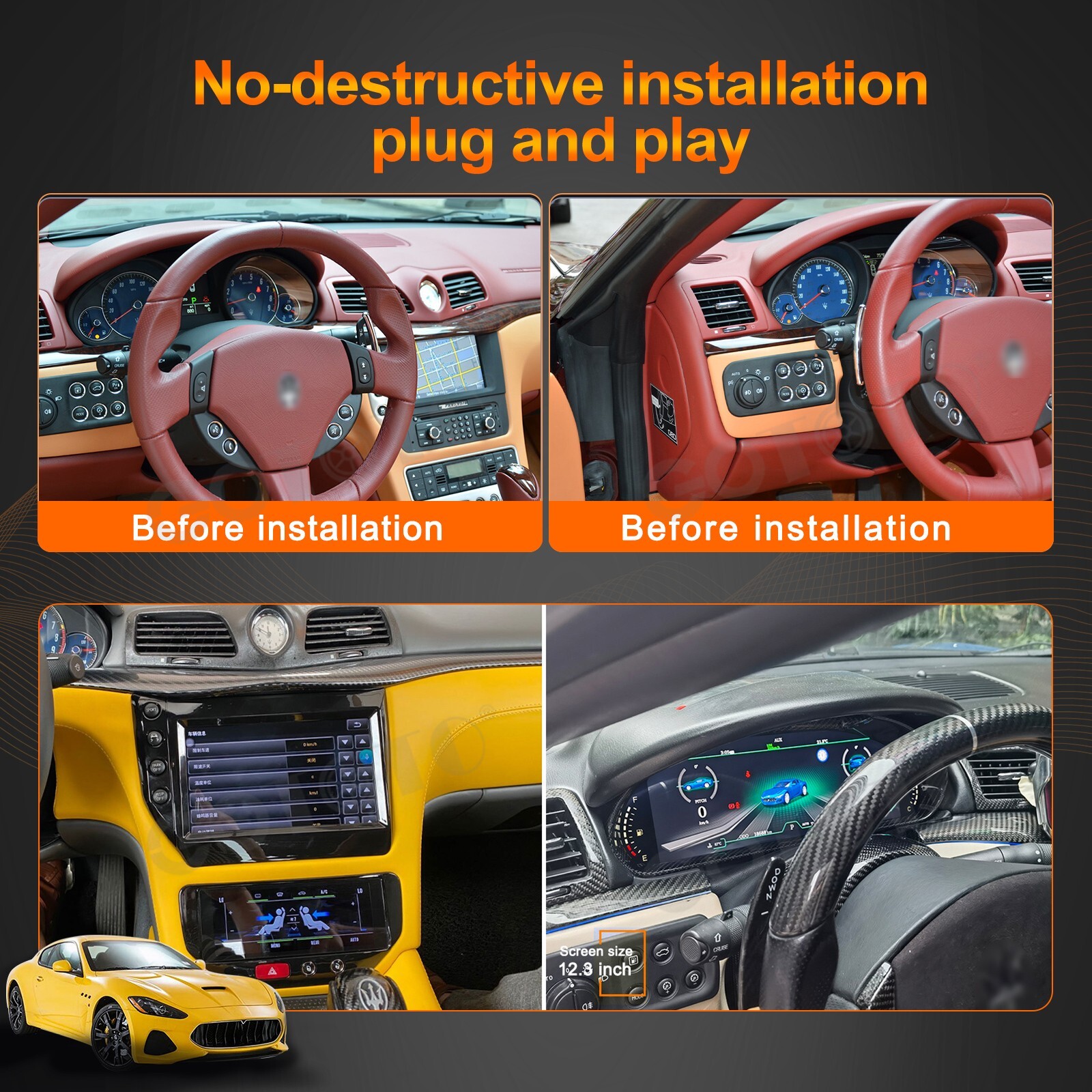 Digital Cluster Speedometer Instrument for Maserati GT GC GranTurismo 2007-2017
