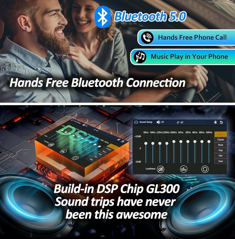 Double Din Car Stereo – 10″ Touchscreen Car Stereo + Bluetooth & Back Camera