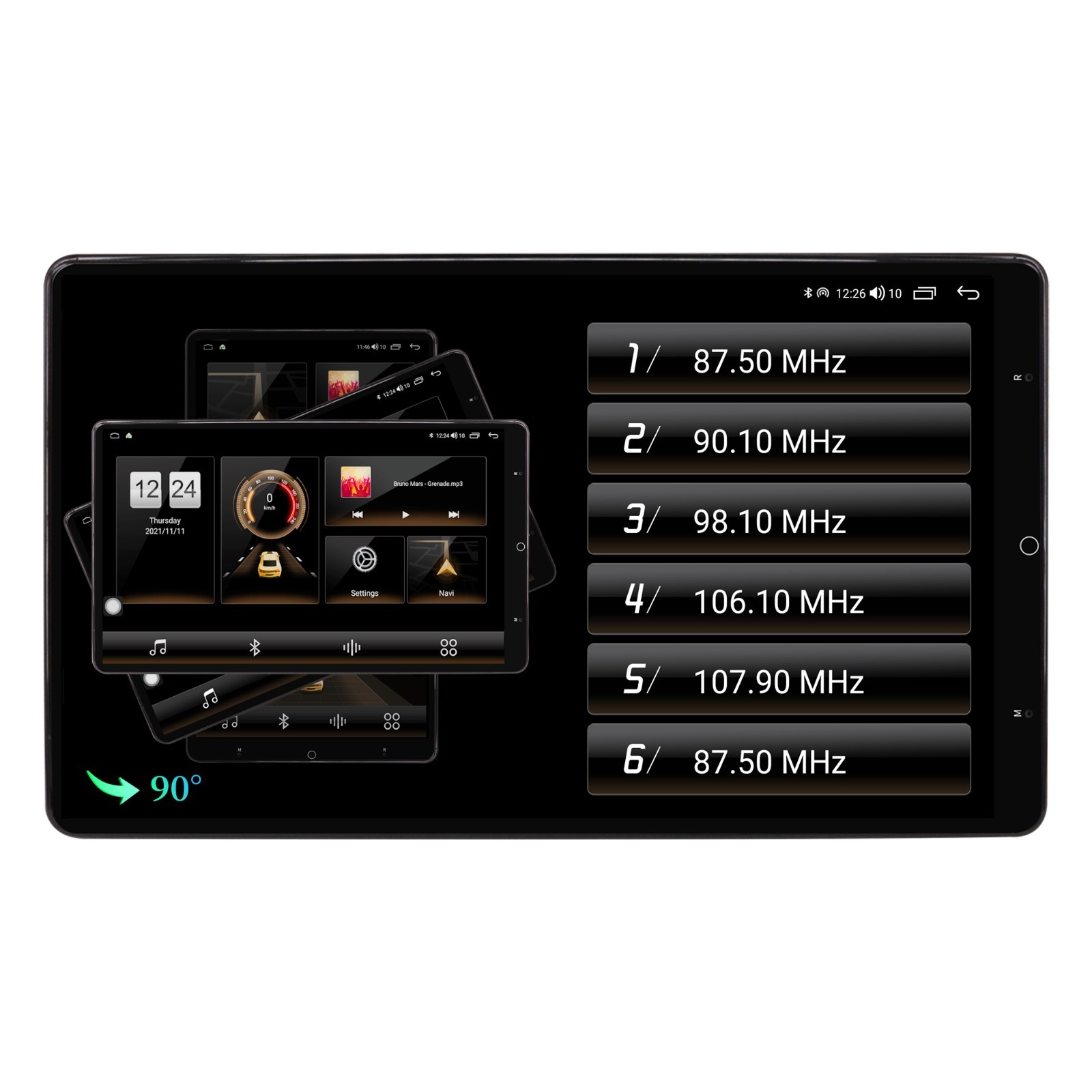 Rotatable Car Stereo Radio 2 DIN 13.3″ Touch Screen Android GPS Navi Wifi 128 GB