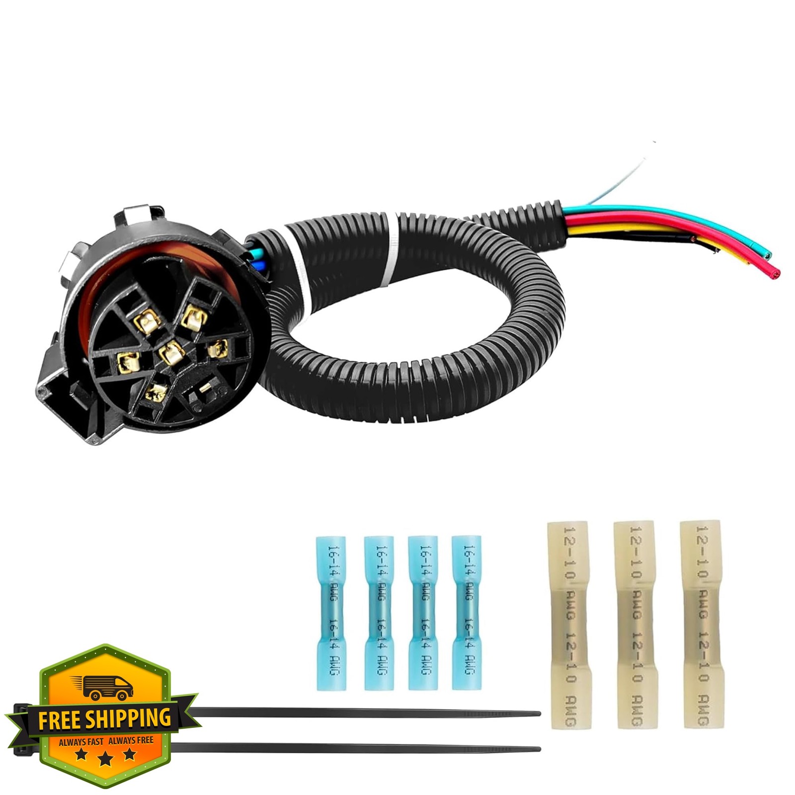 URANT USCAR 7 Pin Trailer Plug Truck Side 0.5m Cable