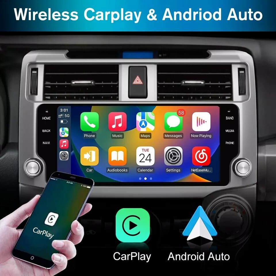 10.3” Car Radio Wireless Android CarPlay 4+64GB For 2010-2022 Toyota 4Runner