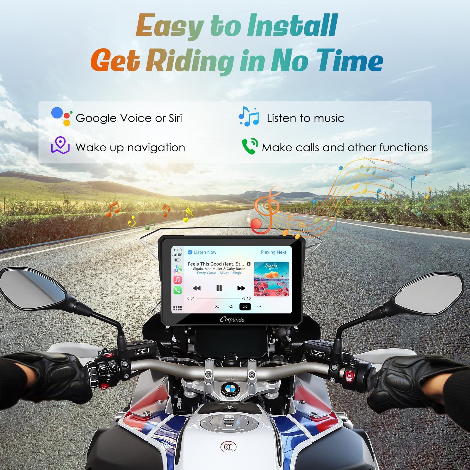 W702b Motorcycle Carplay Screen For Bmw R1200gs R1250gs S1000xr Motorcycle 7 Inc