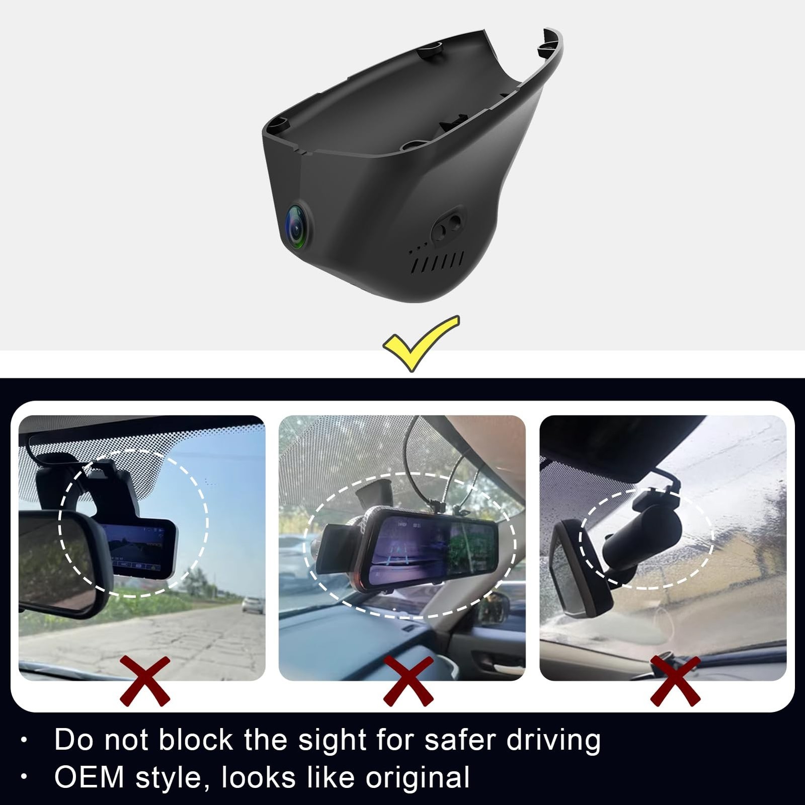 Front 4K & Rear 1080P Dash Cam Fit for Jeep 5th Gen Cherokee 2019-2023 KL (Mo…