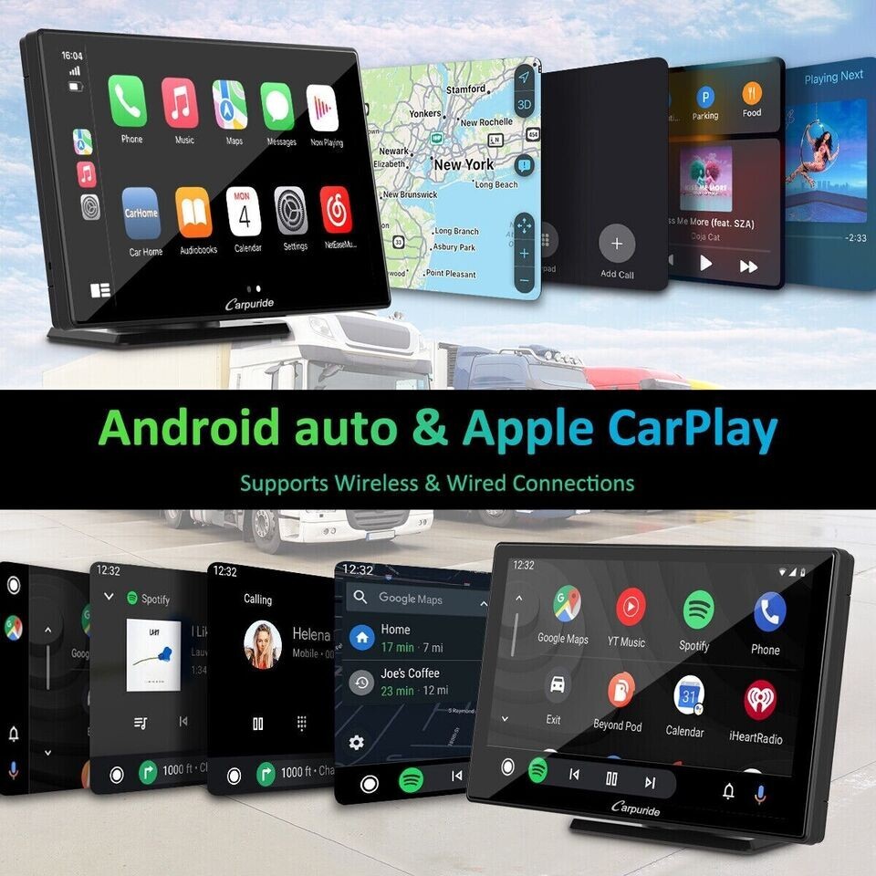Carpuride 9Inch HD Wireless Portable Car Stereo For Carplay & Android Auto Play