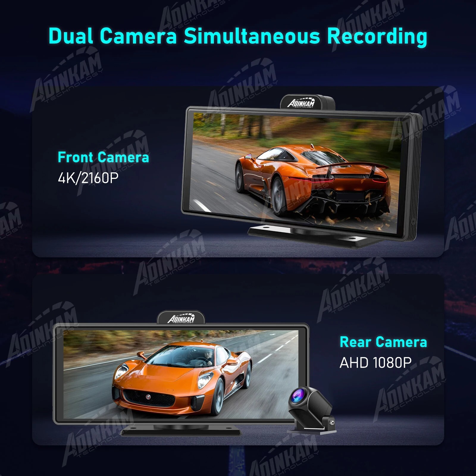 Portable Carplay screen for car with wireless carplay, android auto, bluetooth,