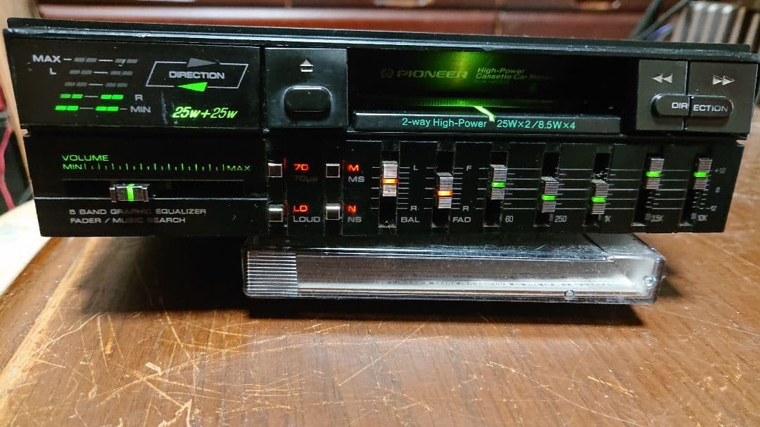 Pioneer KA-858 Vintage Cassette Car Stereo Auto Reverse EQ Working JDM 1986