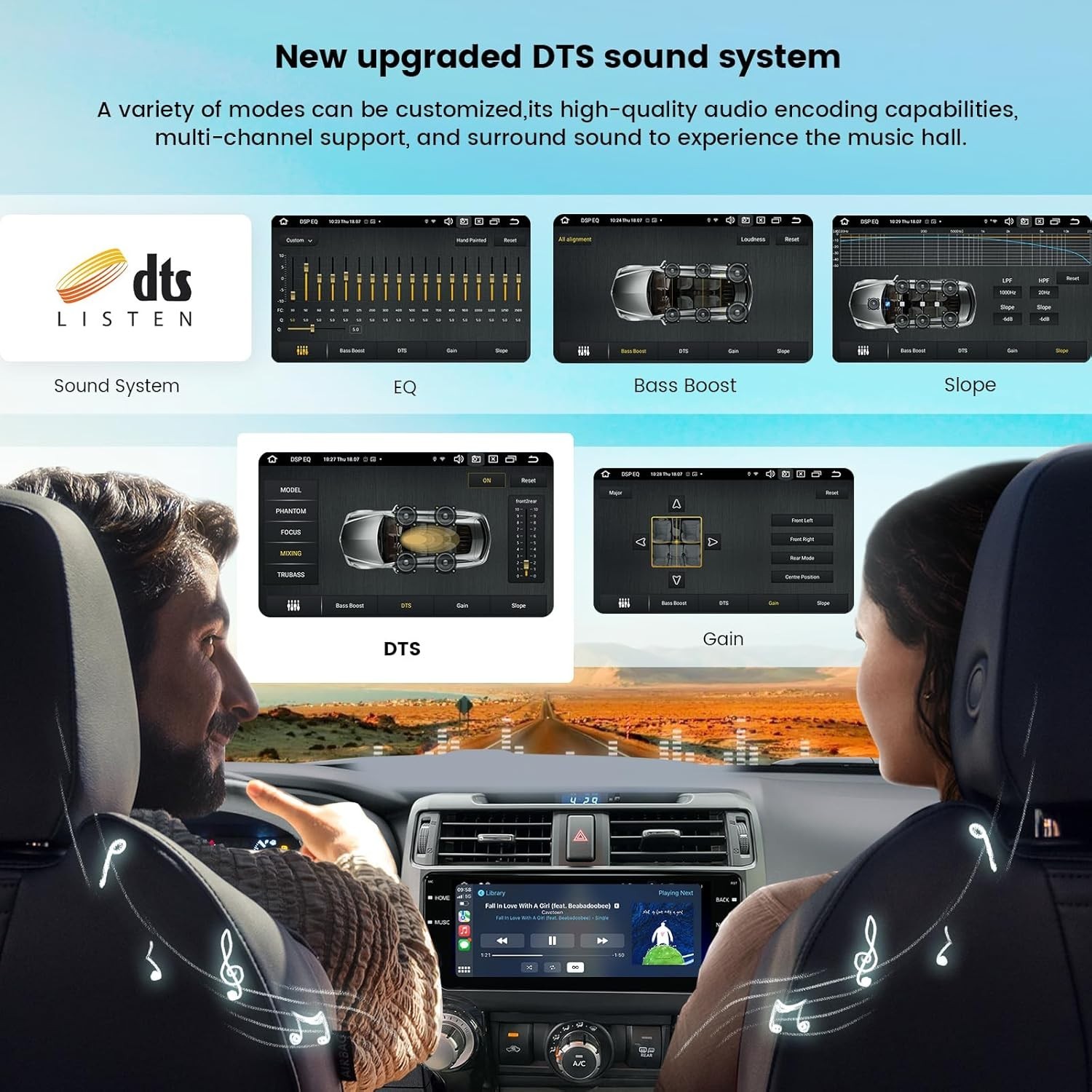 Roadanvi 10.25″ Car Stereo for Toyota 4Runner 2010-2019 QLED Touch Screen GPS
