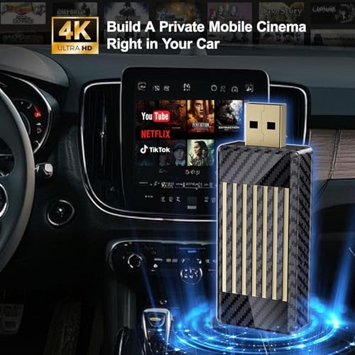 Wireless CarPlay Android Auto Adapter AI Magic Box, Built-in Play Store Grey
