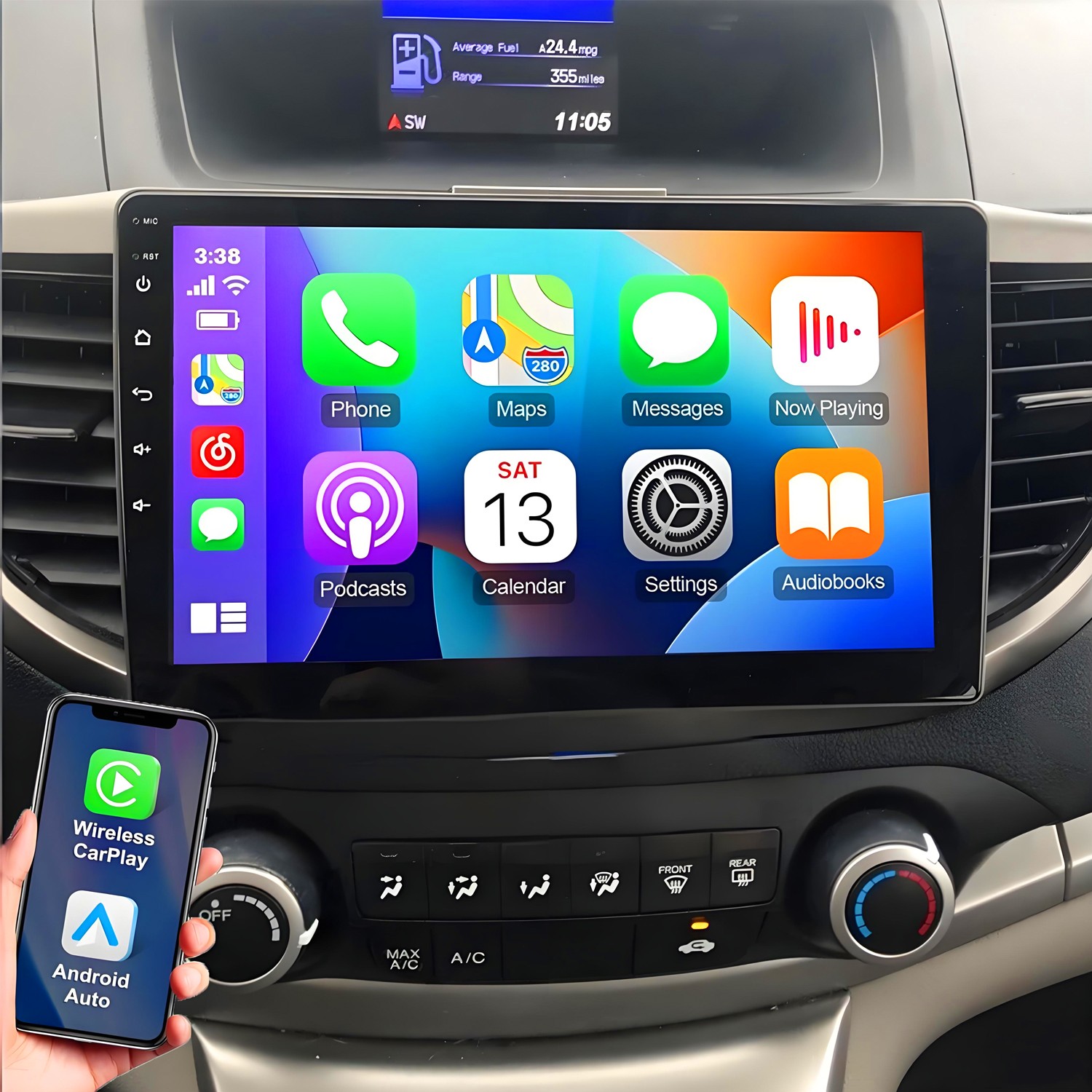 4G+32G For Honda CRV 2012-2016 Carplay Android 13 Auto Car Stereo Radio GPS Navi