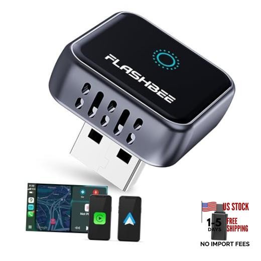 2026 [2-in-1] Latest Wireless CarPlay & Android Auto Adapter, Converts Wired