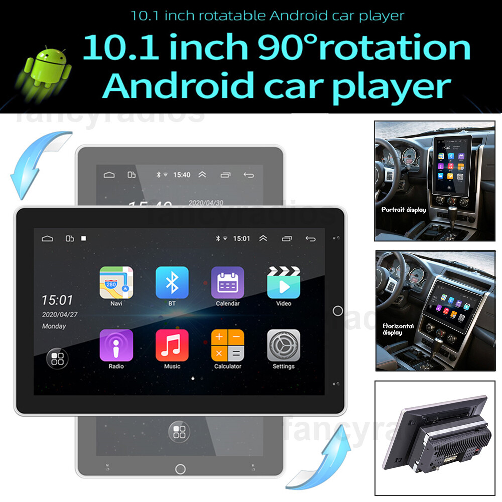 Rotatable 10.1″ Car Stereo Radio Android 13 2Din Apple Carplay GPS Navi WIFI BT