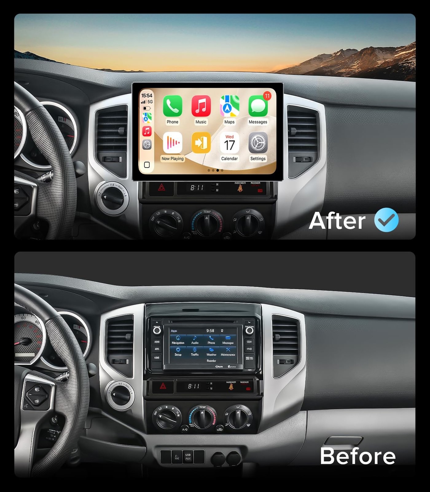 11.5”Car Radio for Toyota Tacoma Stereo 2005-2015 with Wireless CarPlay & An…
