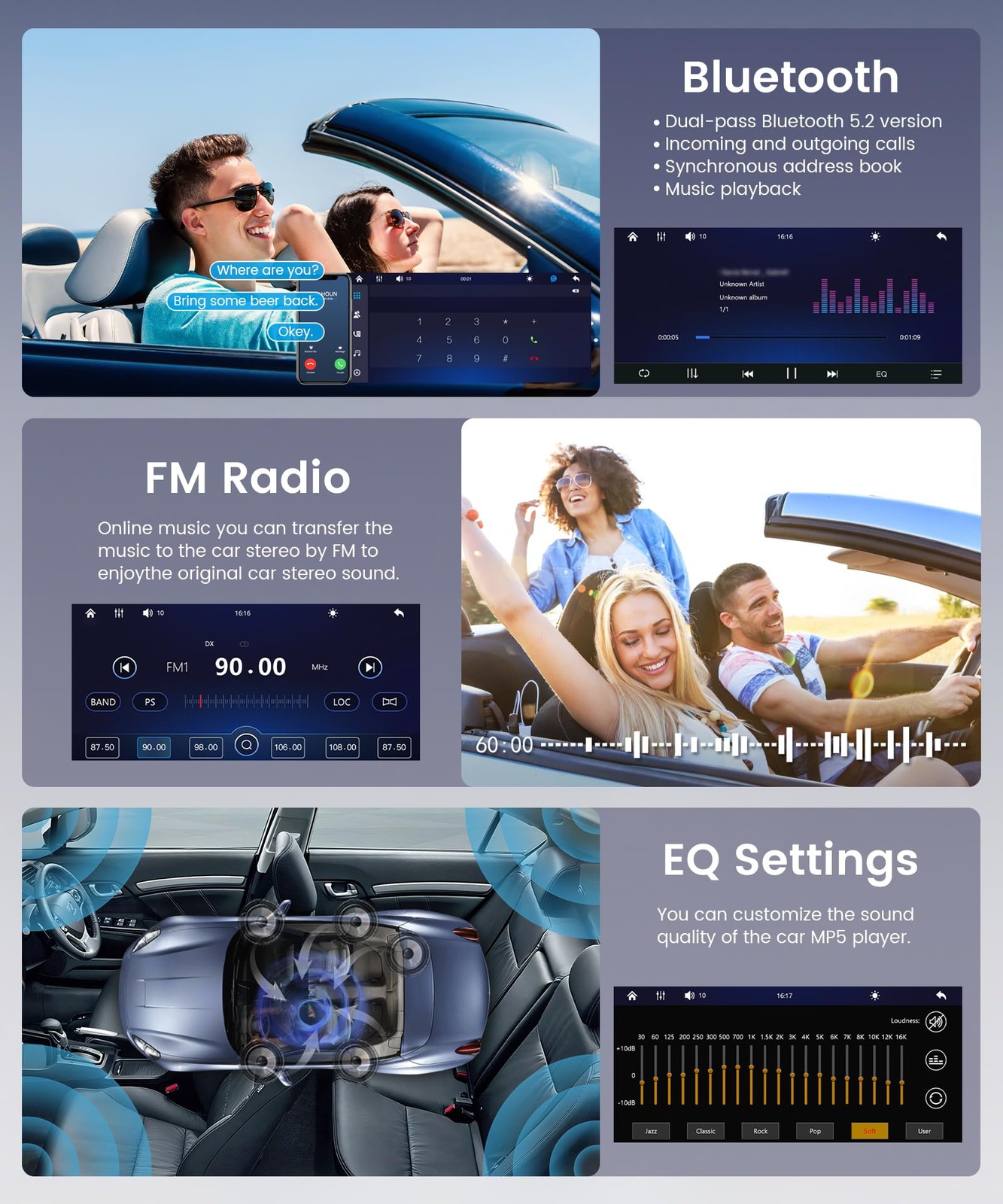 KYNNT Car Stereo Single Din CarPlay Android Auto, 1 Radio Bluetooth…