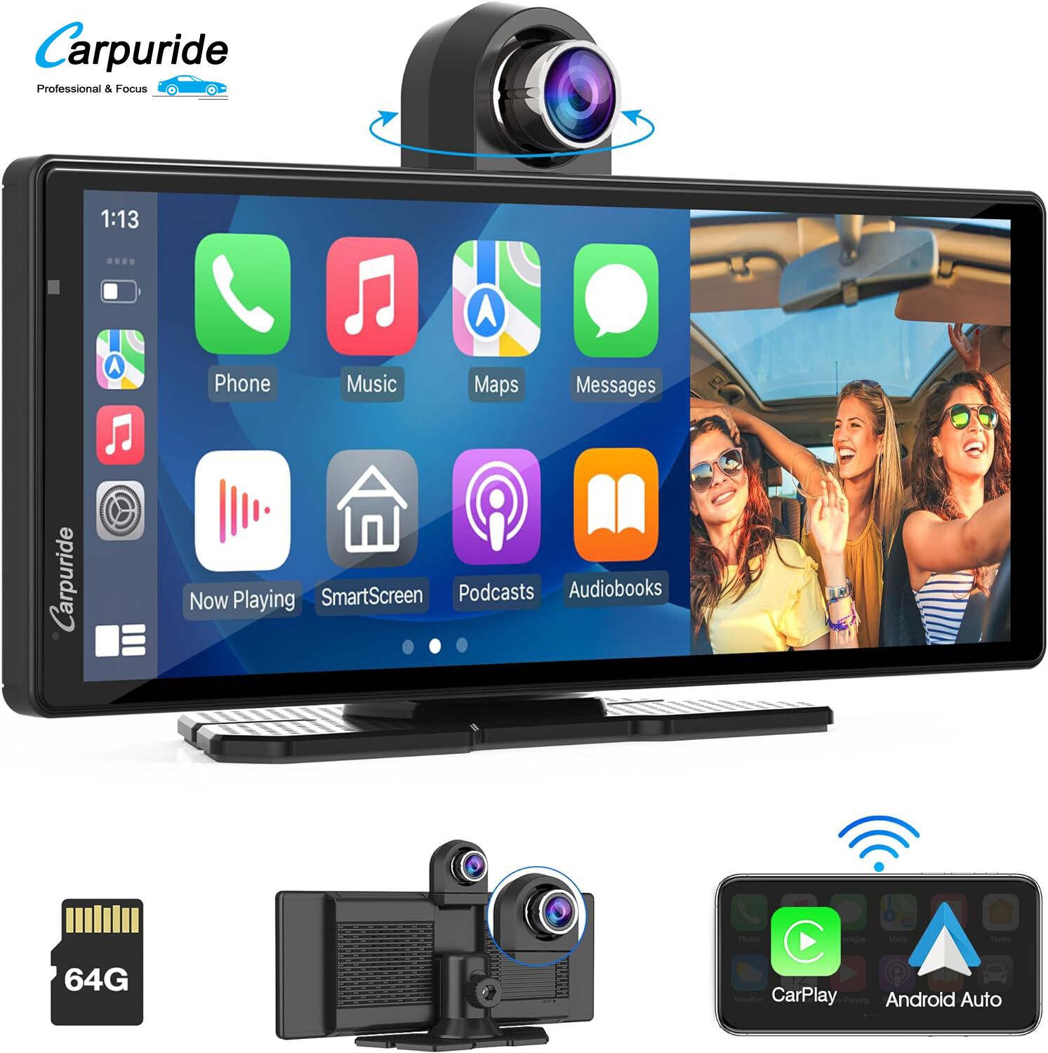Carpuride 9.3 inch Apple CarPlay & Android Auto Bluetooth Car Radio Stereo