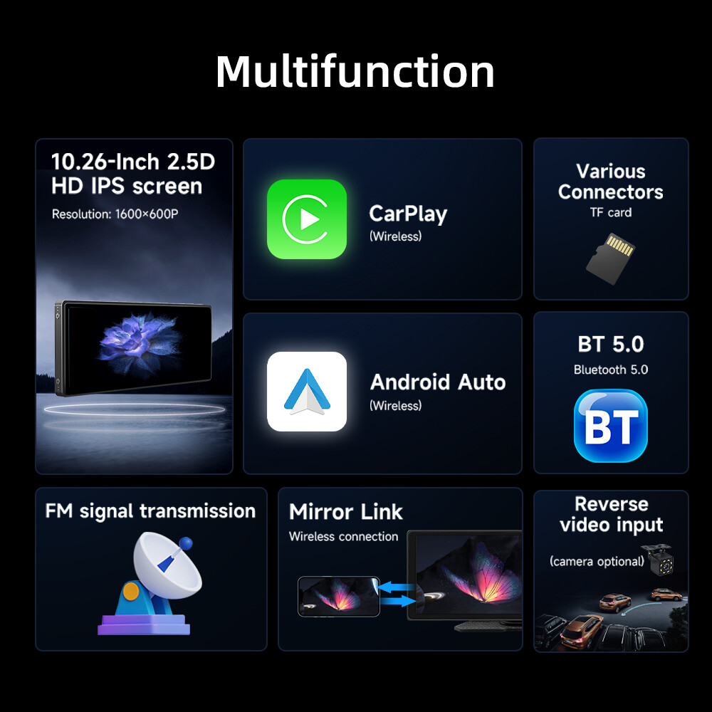 10.26″carplay smart screen navigator portable mp5 player portable carplay screen