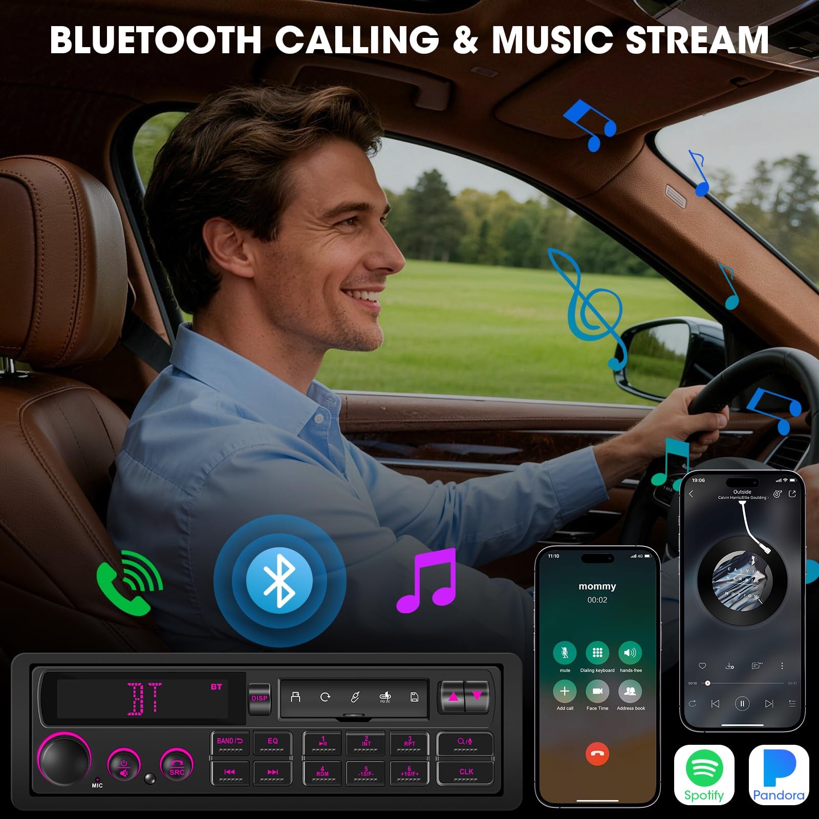 Bluetooth Retro Car Stereo Receiver – Single Din European Classic Look Radio …