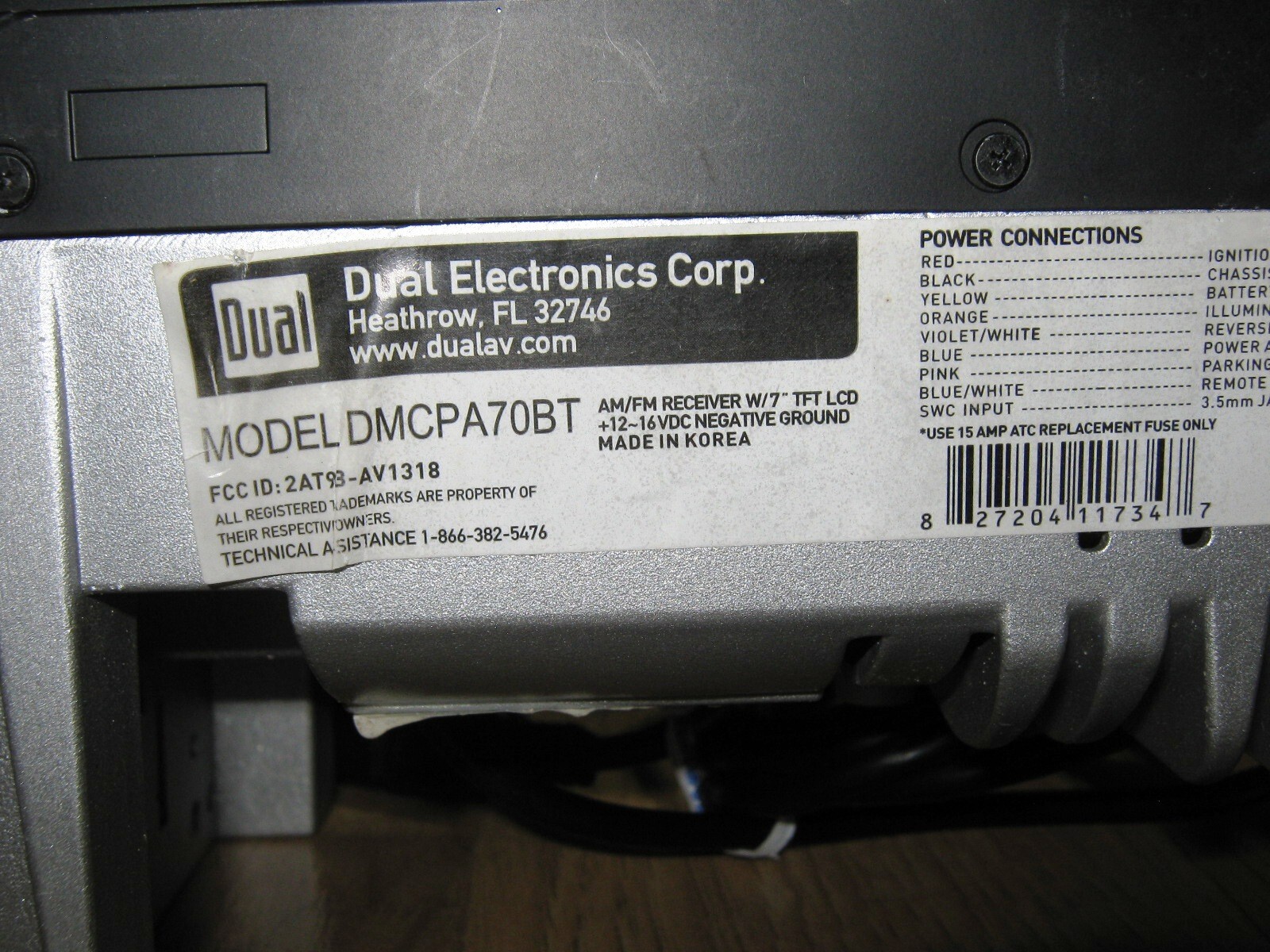 Dual Electronics DMCPA70BT Digital Media Receiver Bluetooth Touchscreen