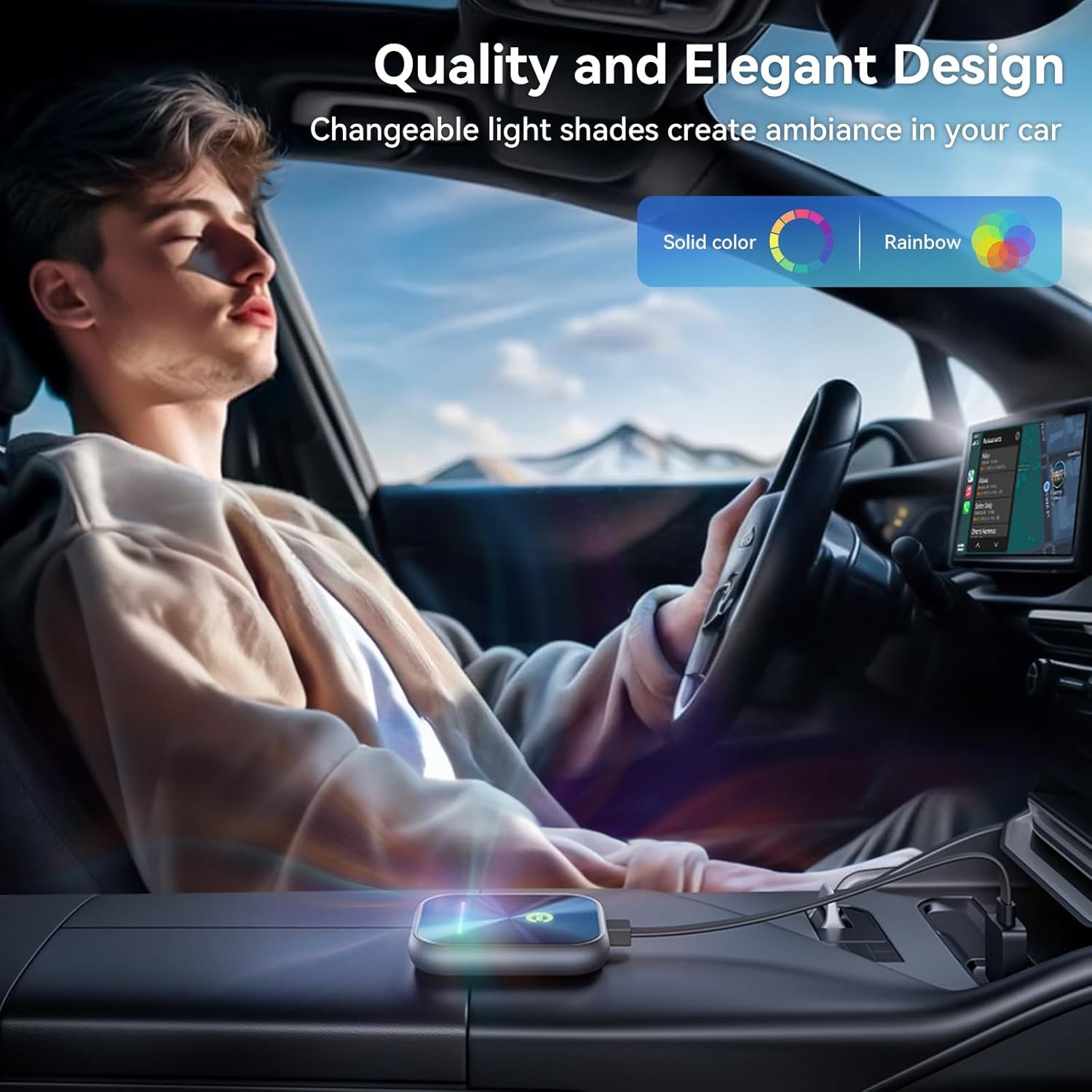 USB Wireless CarPlay Android Auto Adapter Converts Wired to Wireless Plug & Play