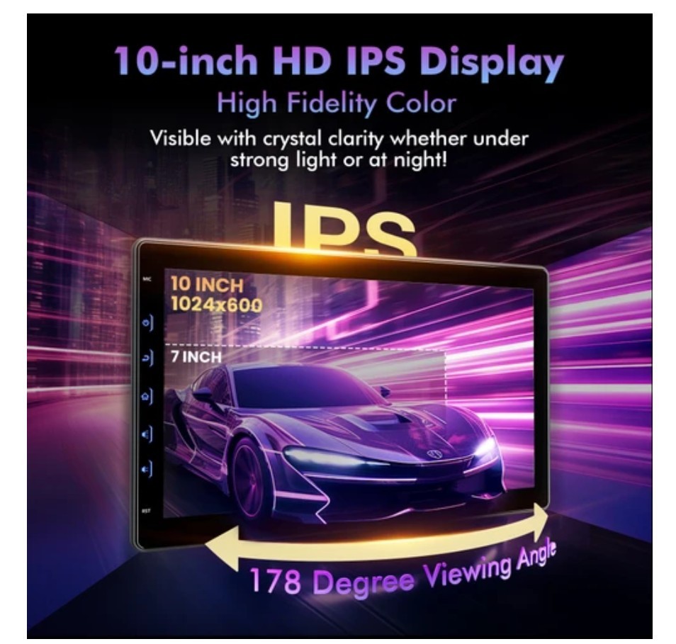Perloyal All-in-One 10″ Touch Screen Car Radio Receiver Double Din # PERCP101IA