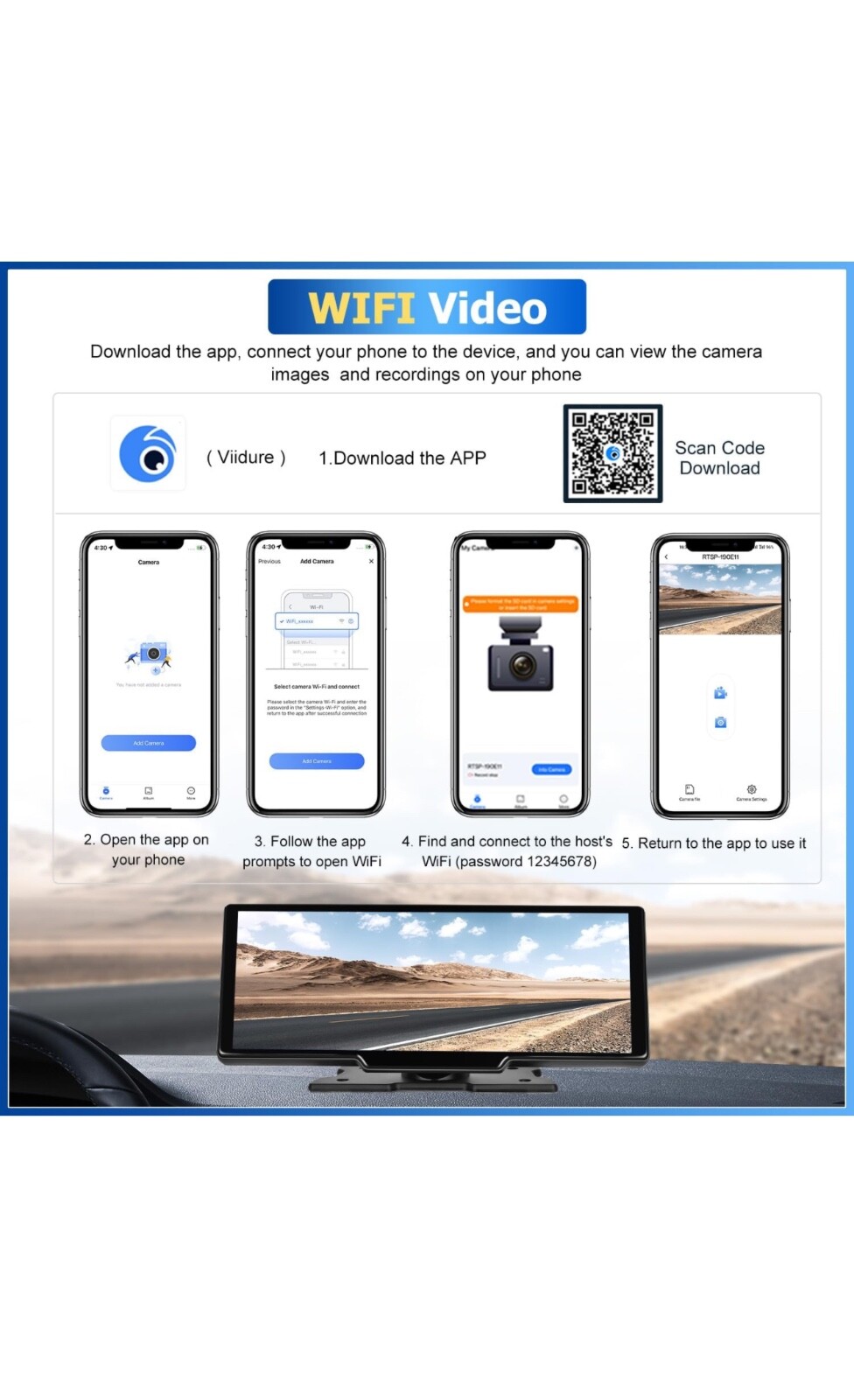 Portable Carplay Wireless Car Stereo Receiver, 9.3 inch car