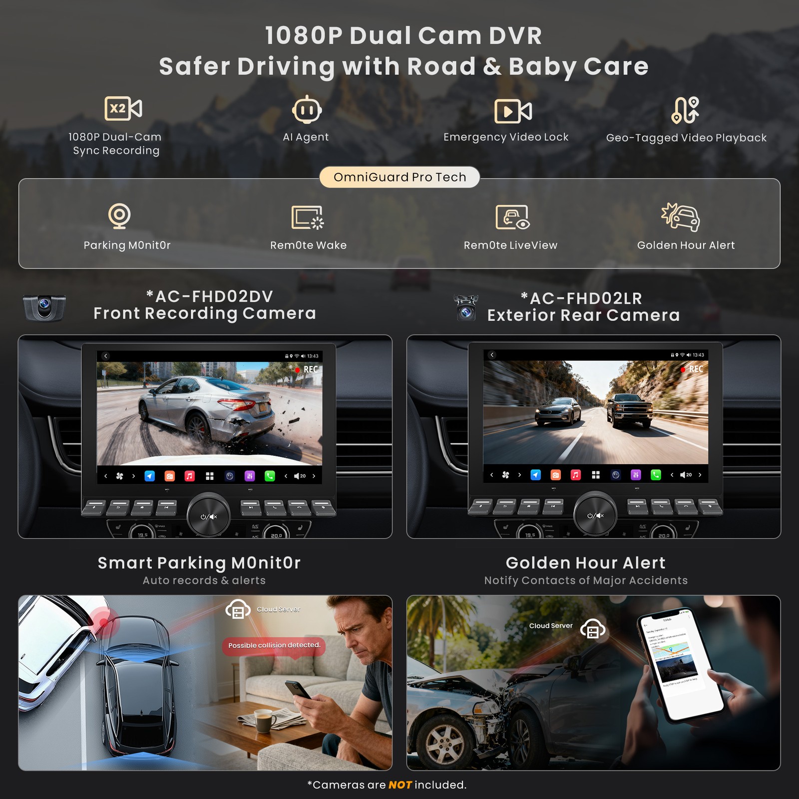 X10 10.1 inch Knob 1 & DIN Car Stereo Passenger Entertainment Screen, AI Vision