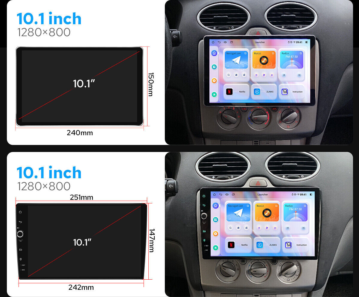 Android 12 10.1″ Android Car Radio GPS Plug & Play For Focus Mondeo S-Max Kuga