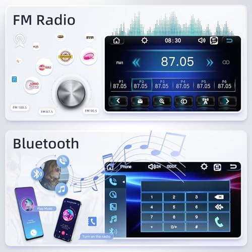 10.1 inch Single Din Touchscreen Car Stereo, 10 inch Screen 1 Din Radio with