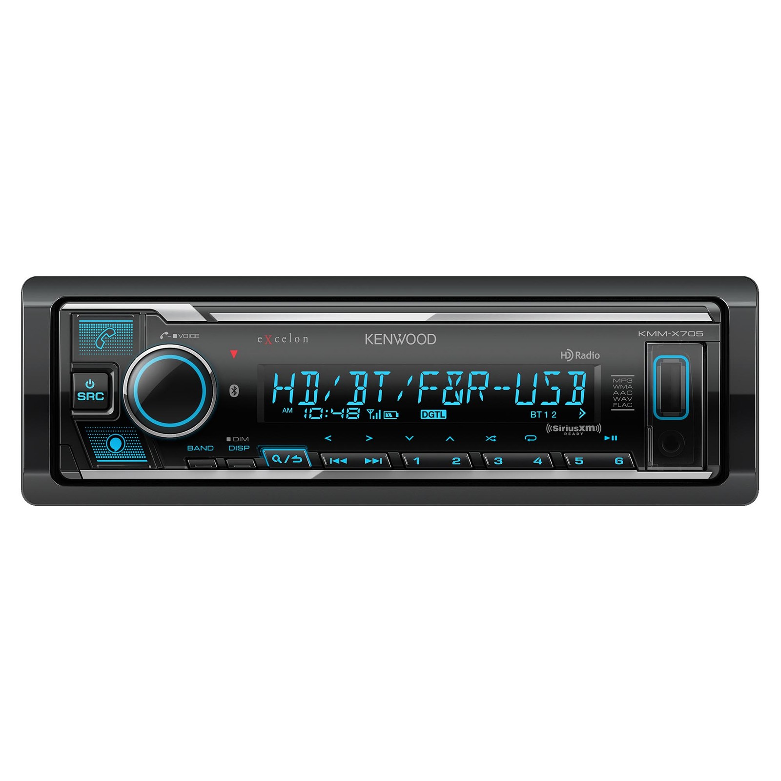 Kenwood KMM-X705 Bluetooth single DIN Media Receiver (No CD)