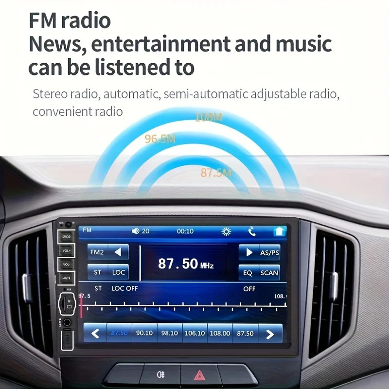 7″ Double 2 DIN Car Stereo Radio MP5 Touch Screen Bluetooth FM USB Player,