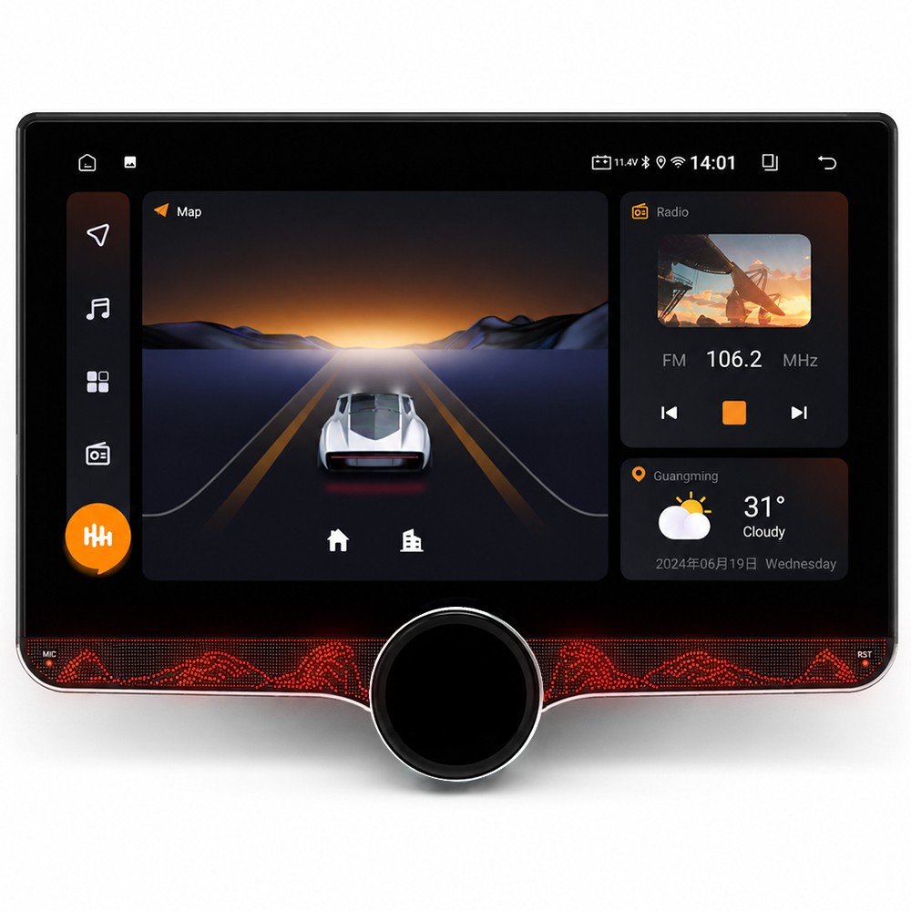 Android 15 10.1″ Car Stereo Double DIN GPS WiFi 5 Wireless CarPlay Bluetooth RDS