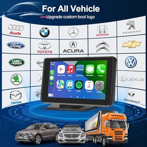 7″ Wireless CarPlay Screen for Car – Apple CarPlay & Android Auto Portable